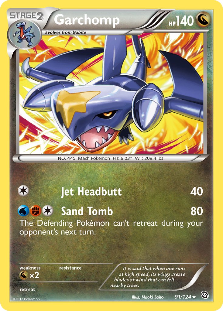 Garchomp (91/124) (Cracked Ice Holo) (Theme Deck Exclusive) [Black & White: Dragons Exalted] | Good Games Morley