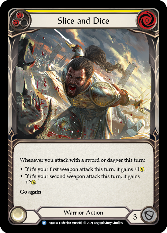 Slice and Dice (Yellow) [EVR058] (Everfest)  1st Edition Rainbow Foil | Good Games Morley