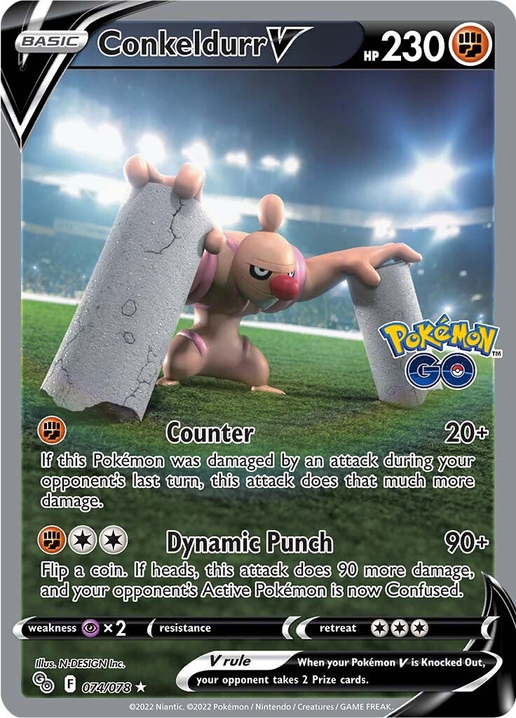 Conkeldurr V (074/078) [Pokémon GO] | Good Games Morley