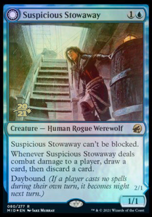 Suspicious Stowaway // Seafaring Werewolf [Innistrad: Midnight Hunt Prerelease Promos] | Good Games Morley