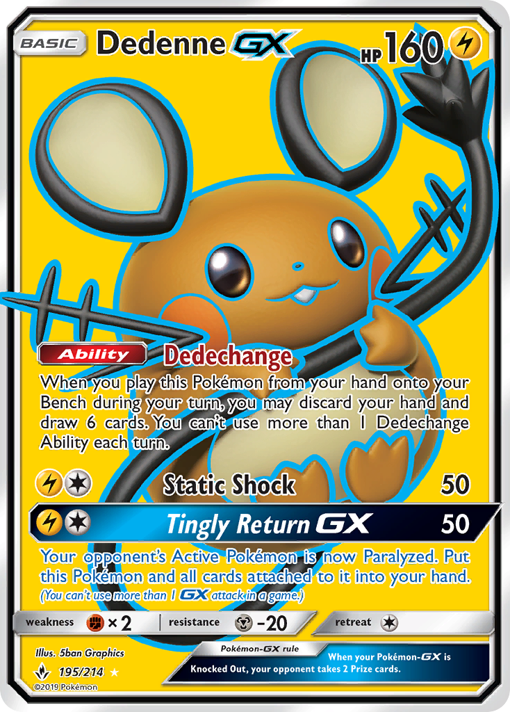 Dedenne GX (195/214) [Sun & Moon: Unbroken Bonds] | Good Games Morley