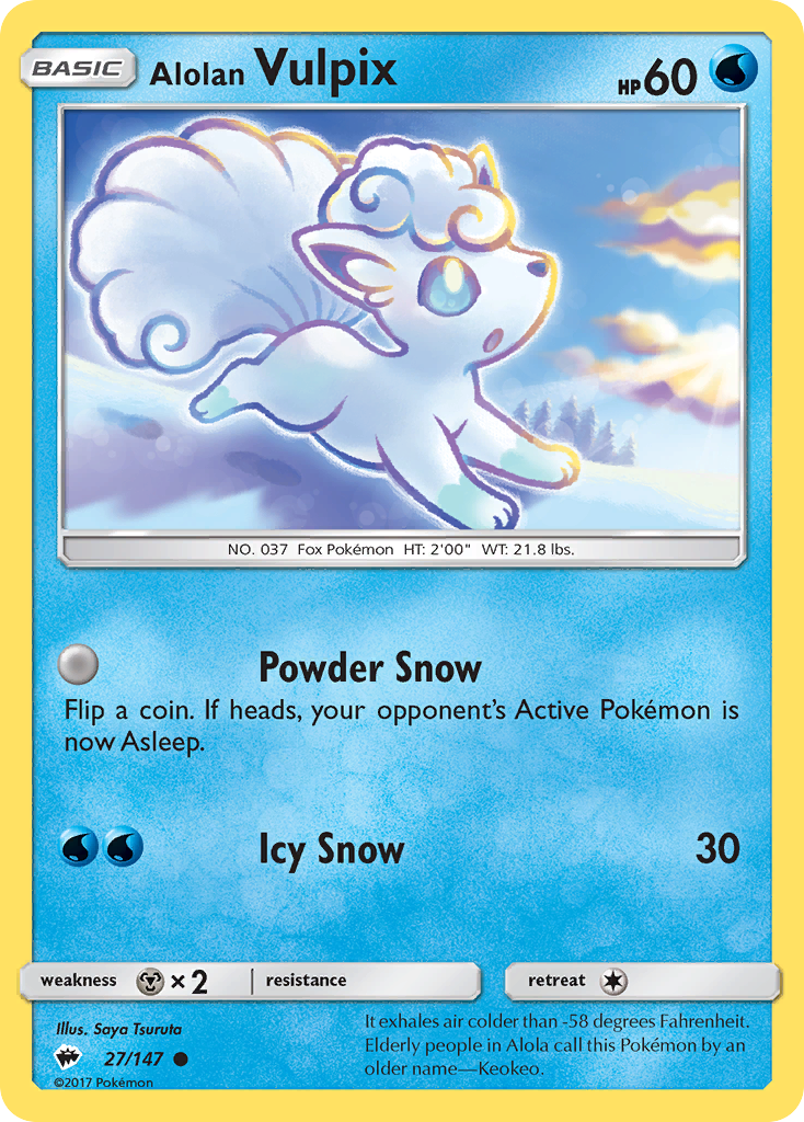 Alolan Vulpix (27/147) [Sun & Moon: Burning Shadows] | Good Games Morley