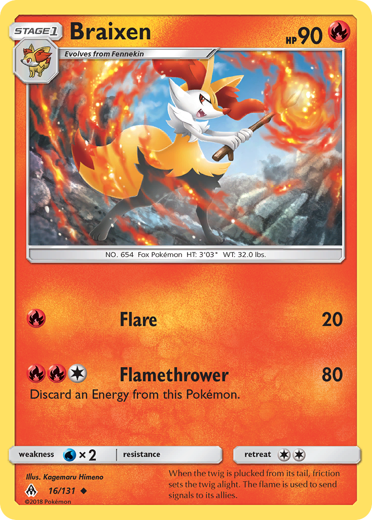 Braixen (16/131) [Sun & Moon: Forbidden Light] | Good Games Morley