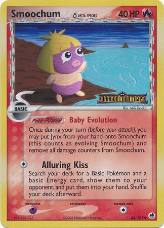 Smoochum (64/101) (Delta Species) (Stamped) [EX: Dragon Frontiers] | Good Games Morley