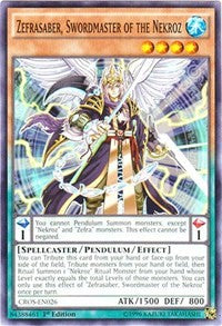 Zefrasaber, Swordmaster of the Nekroz [CROS-EN026] Common | Good Games Morley