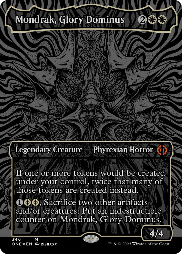 Mondrak, Glory Dominus (Oil Slick Raised Foil) [Phyrexia: All Will Be One] | Good Games Morley