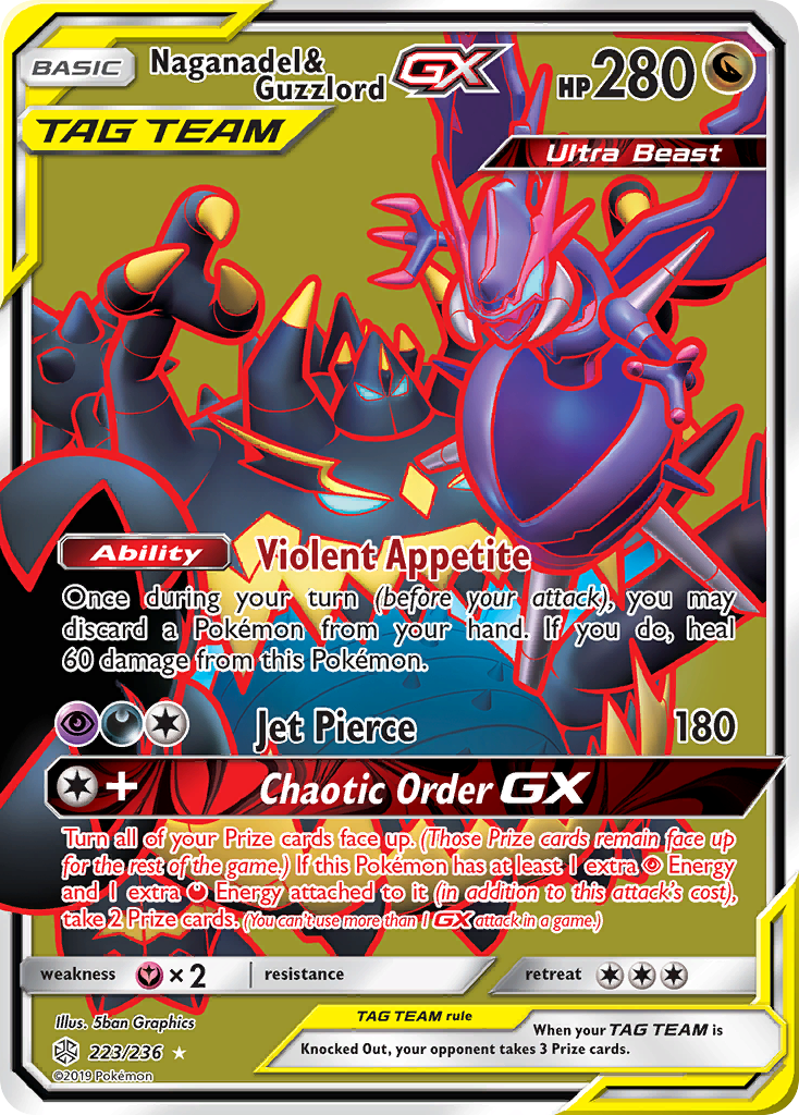 Naganadel & Guzzlord GX (223/236) [Sun & Moon: Cosmic Eclipse] | Good Games Morley