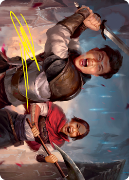 Daybreak Combatants Art Card (Gold-Stamped Signature) [Innistrad: Crimson Vow Art Series] | Good Games Morley