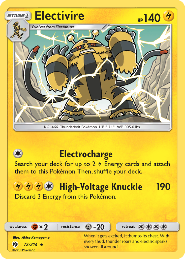 Electivire (72/214) [Sun & Moon: Lost Thunder] | Good Games Morley