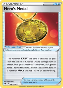 Hero's Medal (152/185) [Sword & Shield: Vivid Voltage] | Good Games Morley