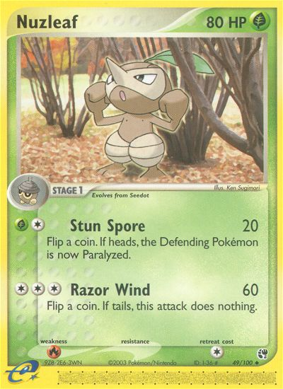Nuzleaf (49/100) [EX: Sandstorm] | Good Games Morley