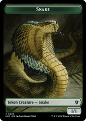 Snake // Morph Double-Sided Token [Murders at Karlov Manor Commander Tokens] | Good Games Morley