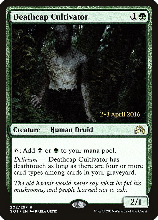 Deathcap Cultivator [Shadows over Innistrad Prerelease Promos] | Good Games Morley