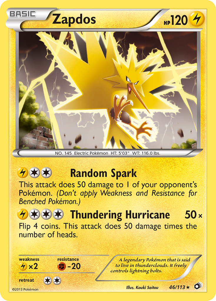 Zapdos (46/113) (Theme Deck Exclusive) [Black & White: Legendary Treasures] | Good Games Morley