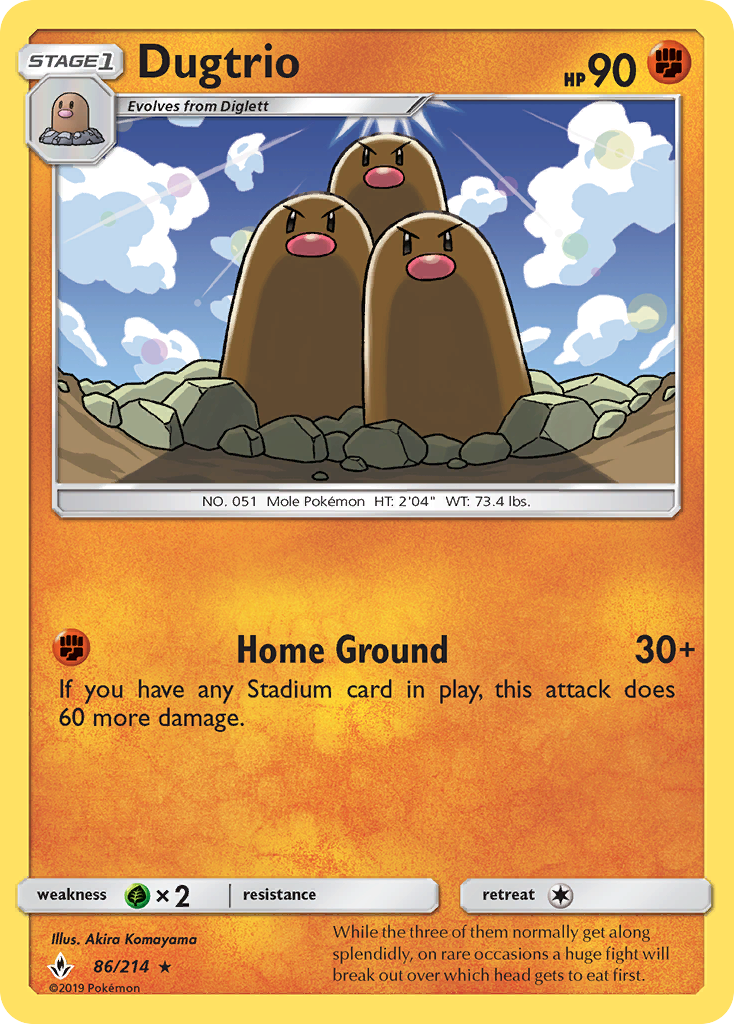 Dugtrio (86/214) [Sun & Moon: Unbroken Bonds] | Good Games Morley