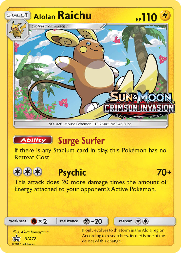Alolan Raichu (SM72) (Prerelease Promo) [Sun & Moon: Black Star Promos] | Good Games Morley