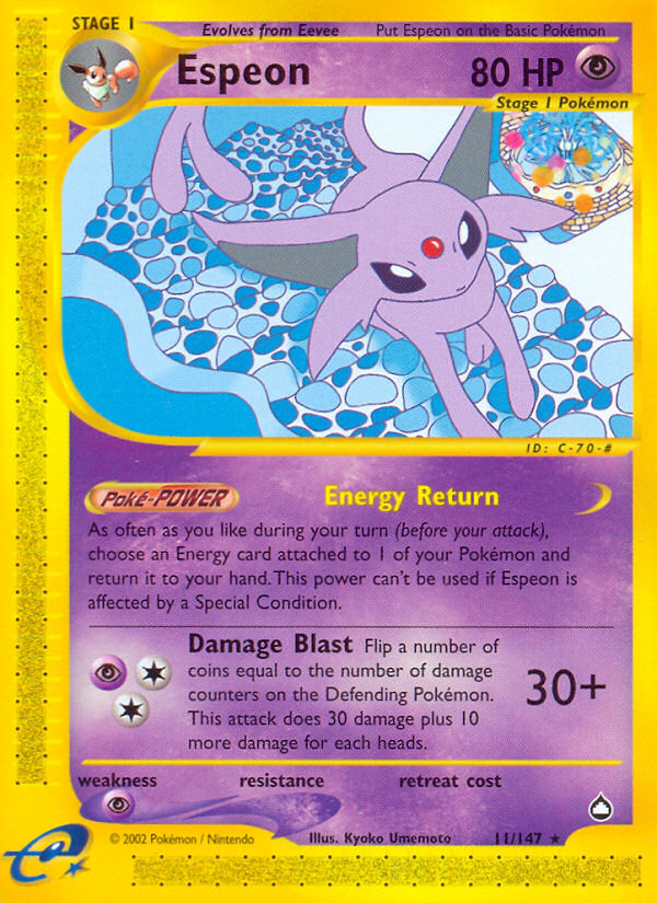 Espeon (11/147) [Aquapolis] | Good Games Morley