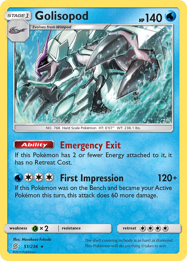 Golisopod (51/236) (Cosmos Holo) (Blister Exclusive) [Sun & Moon: Unified Minds] | Good Games Morley