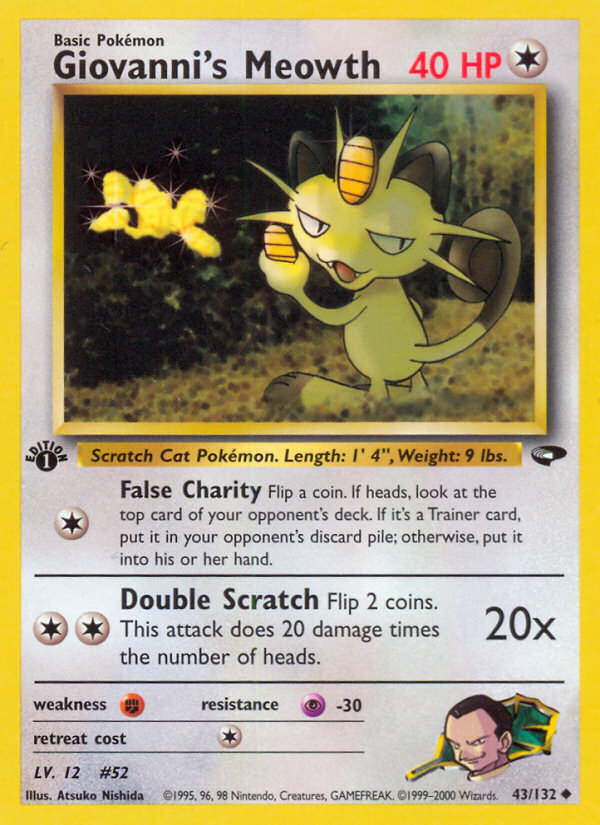 Giovanni's Meowth (43/132) [Gym Challenge 1st Edition] | Good Games Morley