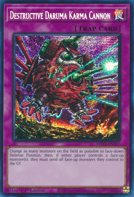 Destructive Daruma Karma Cannon [MP23-EN217] Prismatic Secret Rare | Good Games Morley