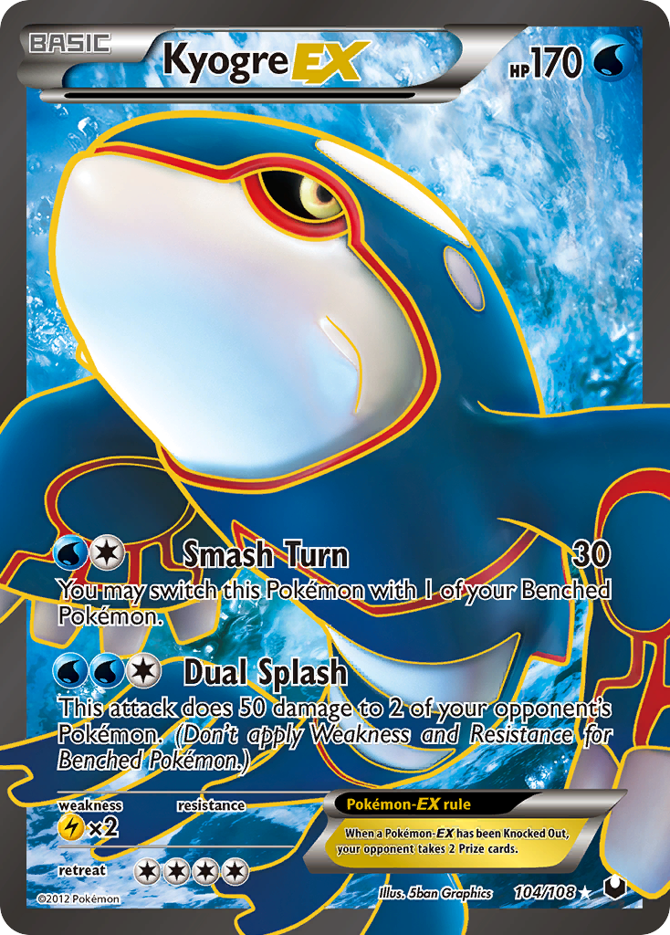 Kyogre EX (104/108) [Black & White: Dark Explorers] | Good Games Morley