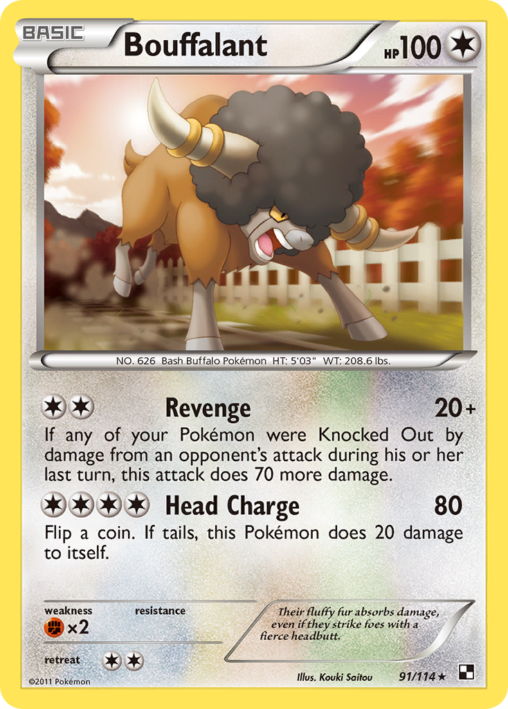 Bouffalant (91/114) [Black & White: Base Set] | Good Games Morley
