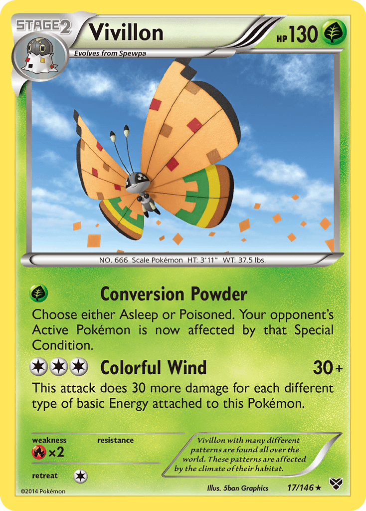Vivillon (17/146) (High Plains Form/Orange Wings) [XY: Base Set] | Good Games Morley