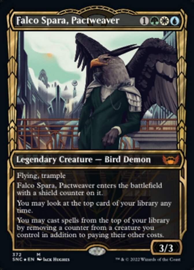 Falco Spara, Pactweaver (Showcase Golden Age Gilded Foil) [Streets of New Capenna] | Good Games Morley