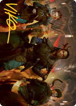 Candlelit Cavalry Art Card (Gold-Stamped Signature) [Innistrad: Midnight Hunt Art Series] | Good Games Morley