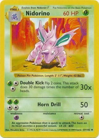 Nidorino (37/102) [Base Set Shadowless Unlimited] | Good Games Morley