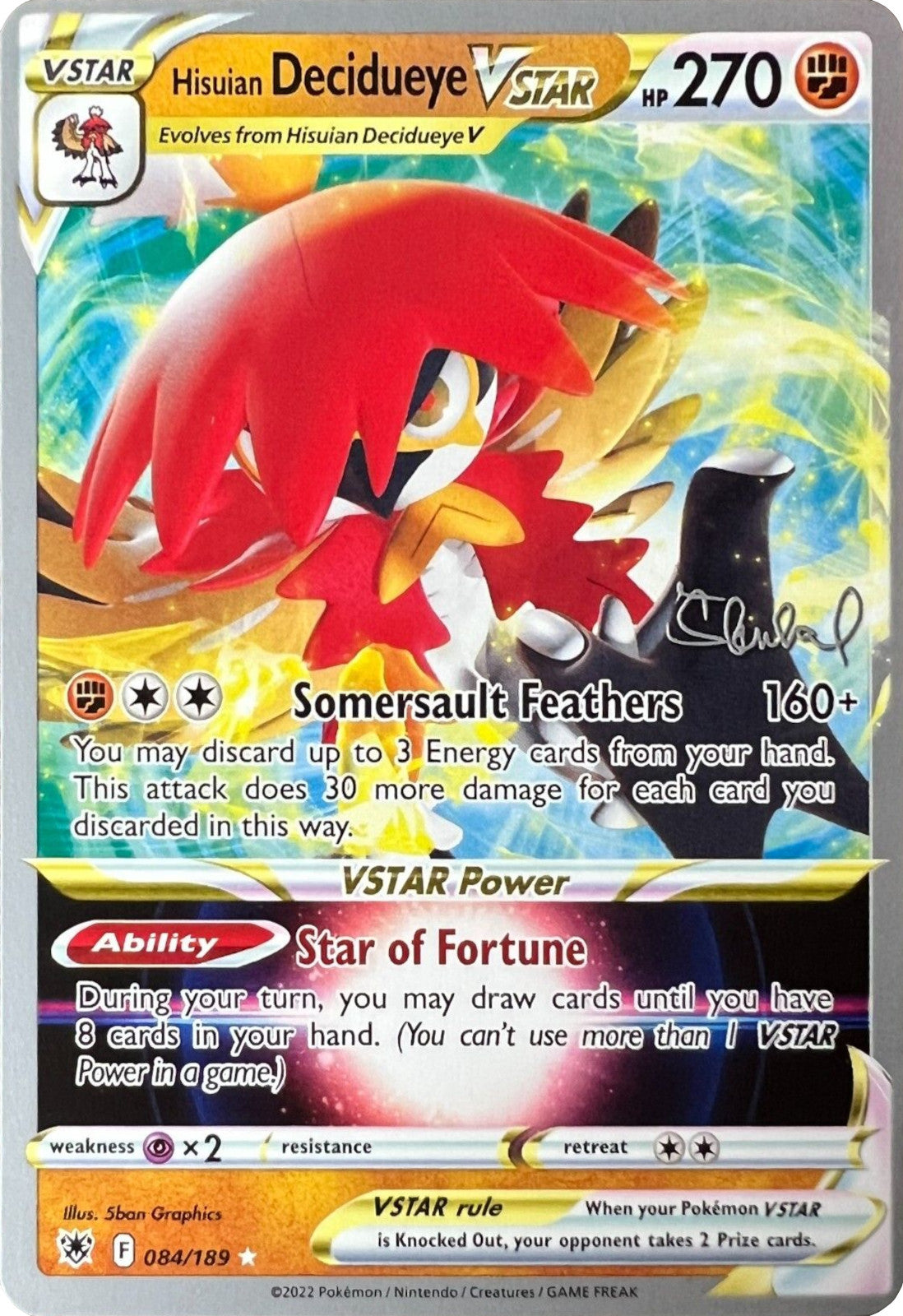 Hisuian Decidueye VSTAR (084/189) (ADP - Ondrej Skubal) [World Championships 2022] | Good Games Morley
