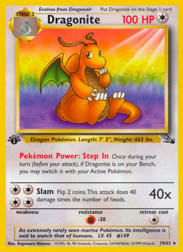 Dragonite (19/62) [Fossil 1st Edition] | Good Games Morley