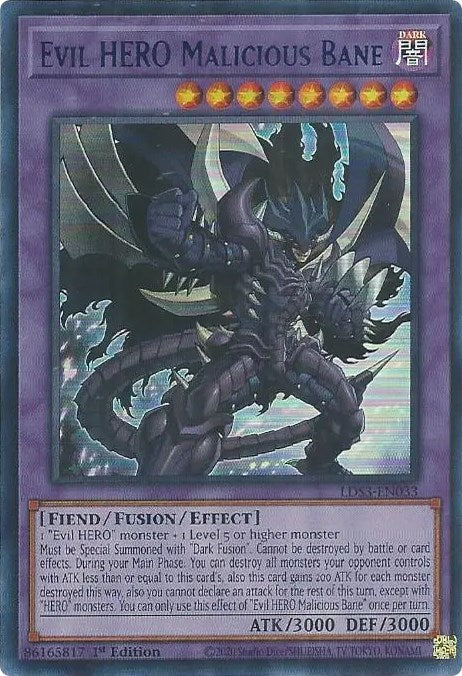 Evil HERO Malicious Bane (Blue) [LDS3-EN033] Ultra Rare | Good Games Morley
