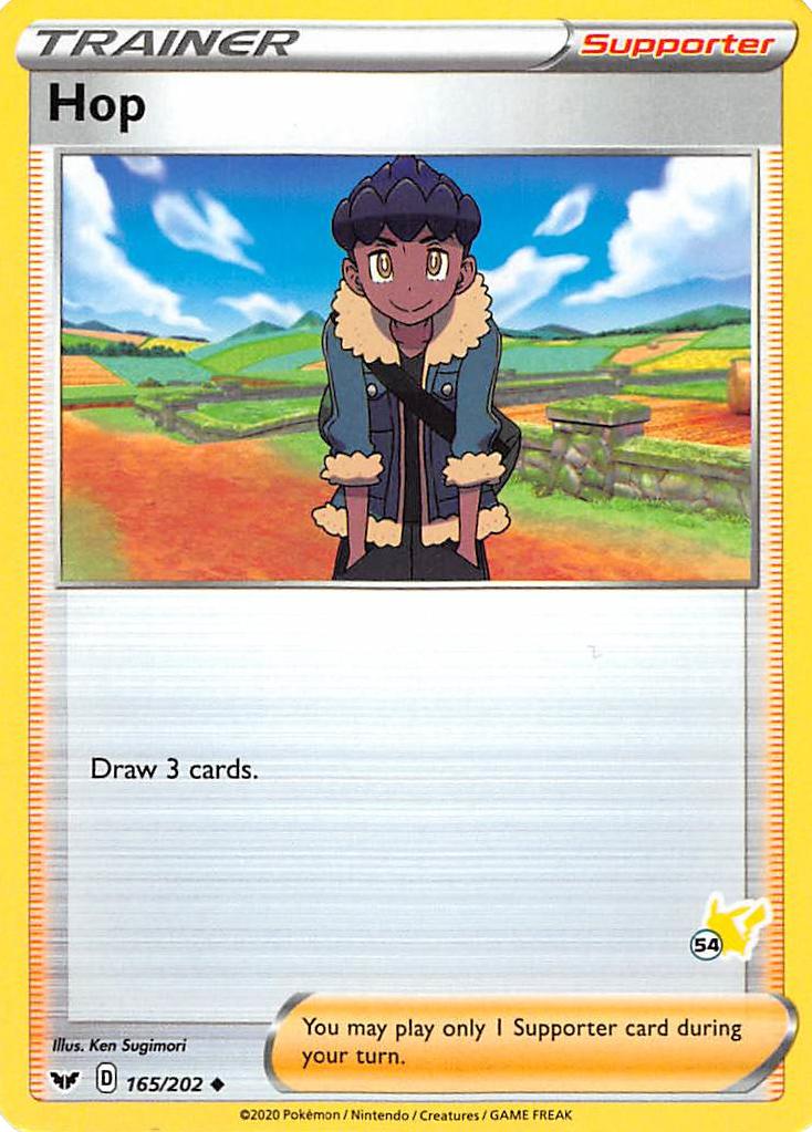 Hop (165/202) (Pikachu Stamp #54) [Battle Academy 2022] | Good Games Morley