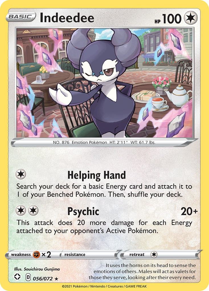 Indeedee (056/072) (Theme Deck Exclusive) [Sword & Shield: Shining Fates] | Good Games Morley