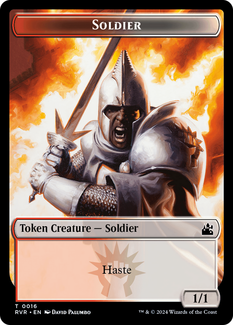 Saproling // Soldier Double-Sided Token [Ravnica Remastered Tokens] | Good Games Morley