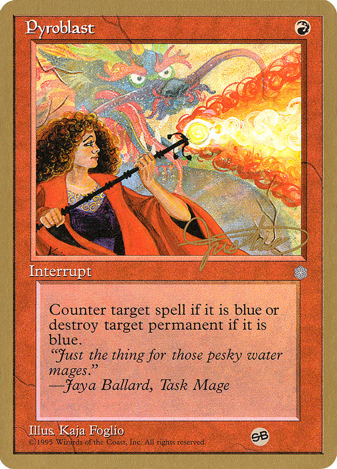 Pyroblast (Mark Justice) (SB) [Pro Tour Collector Set] | Good Games Morley