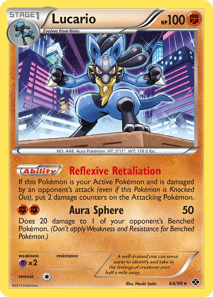 Lucario (64/99) (Cosmos Holo) (Blister Exclusive) [Black & White: Next Destinies] | Good Games Morley
