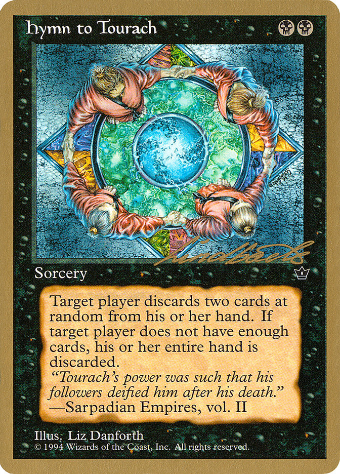 Hymn to Tourach (Circle) (Leon Lindback) [Pro Tour Collector Set] | Good Games Morley