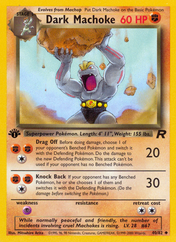 Dark Machoke (40/82) [Team Rocket 1st Edition] | Good Games Morley