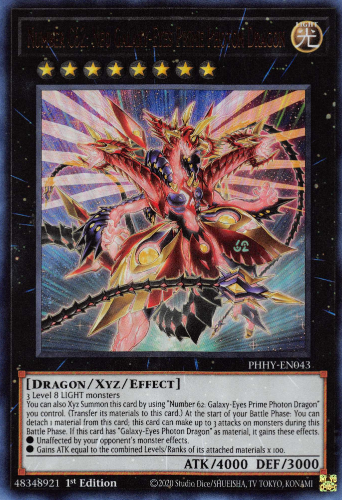 Number C62: Neo Galaxy-Eyes Prime Photon Dragon [PHHY-EN043] Ultra Rare | Good Games Morley