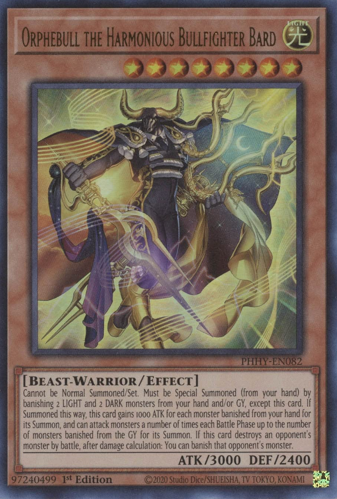 Orphebull the Harmonious Bullfighter Bard [PHHY-EN082] Ultra Rare | Good Games Morley