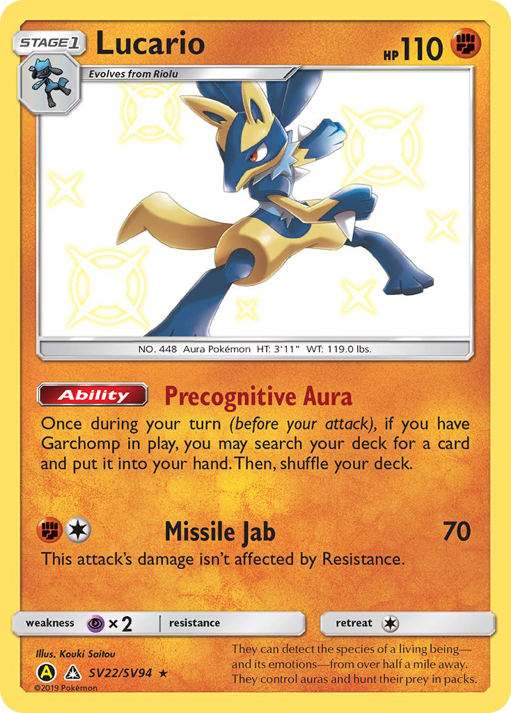Lucario (SV22/SV94) [Sun & Moon: Hidden Fates - Shiny Vault] | Good Games Morley