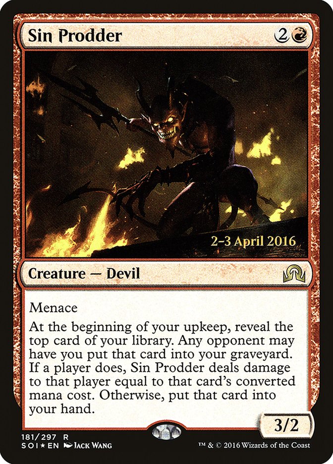 Sin Prodder [Shadows over Innistrad Prerelease Promos] | Good Games Morley