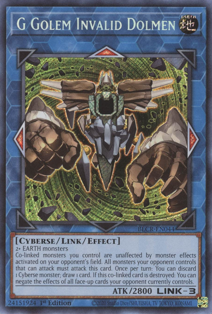 G Golem Invalid Dolmen [BLCR-EN044] Secret Rare | Good Games Morley