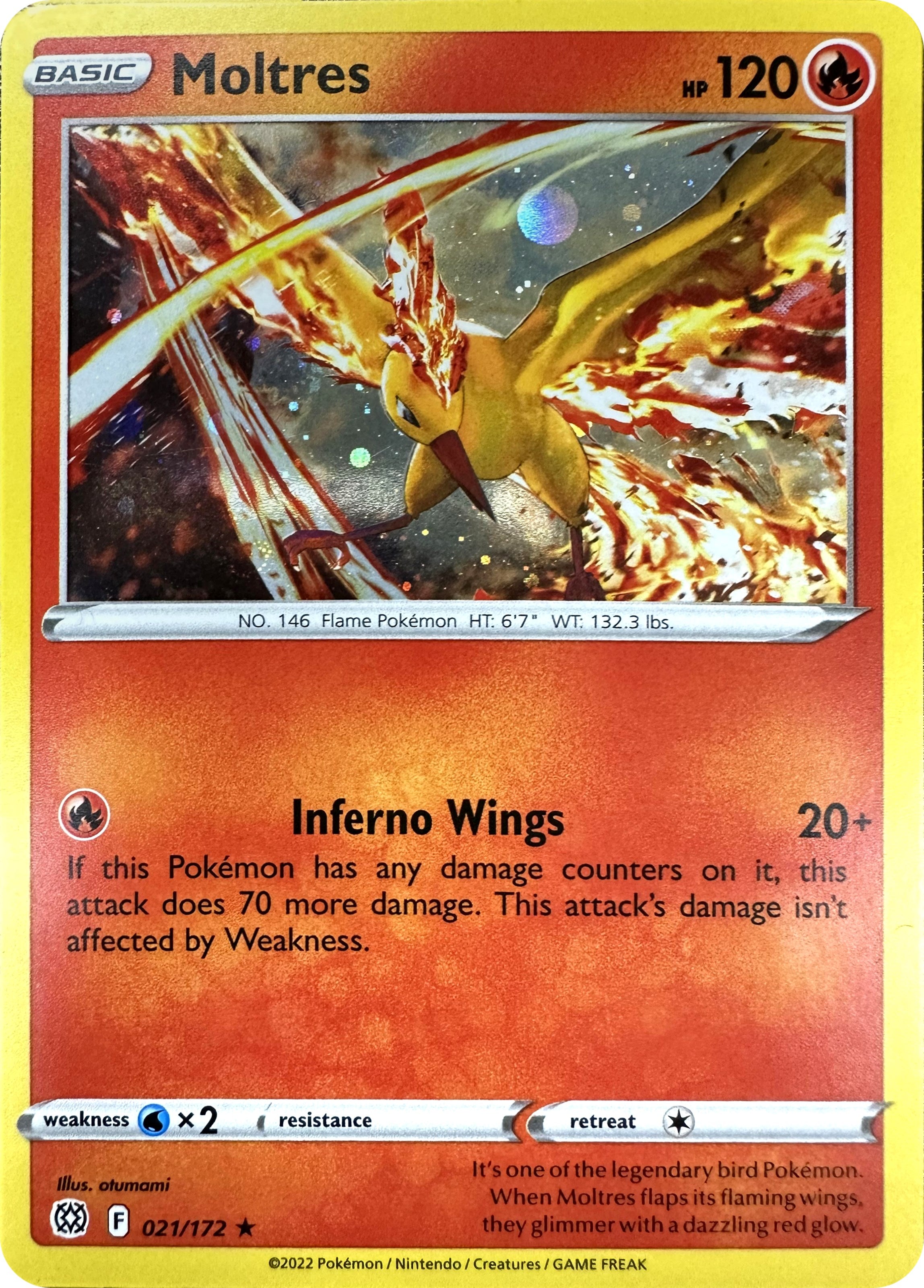 Moltres (021/172) (Cosmos Holo) [Sword & Shield: Brilliant Stars] | Good Games Morley