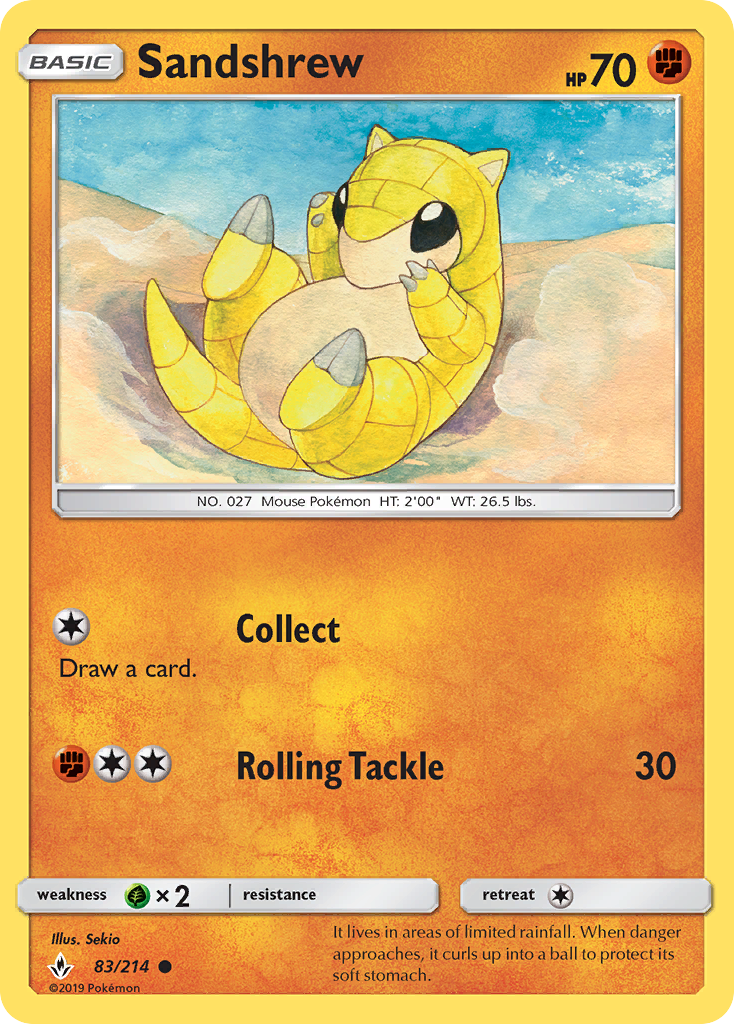 Sandshrew (83/214) [Sun & Moon: Unbroken Bonds] | Good Games Morley