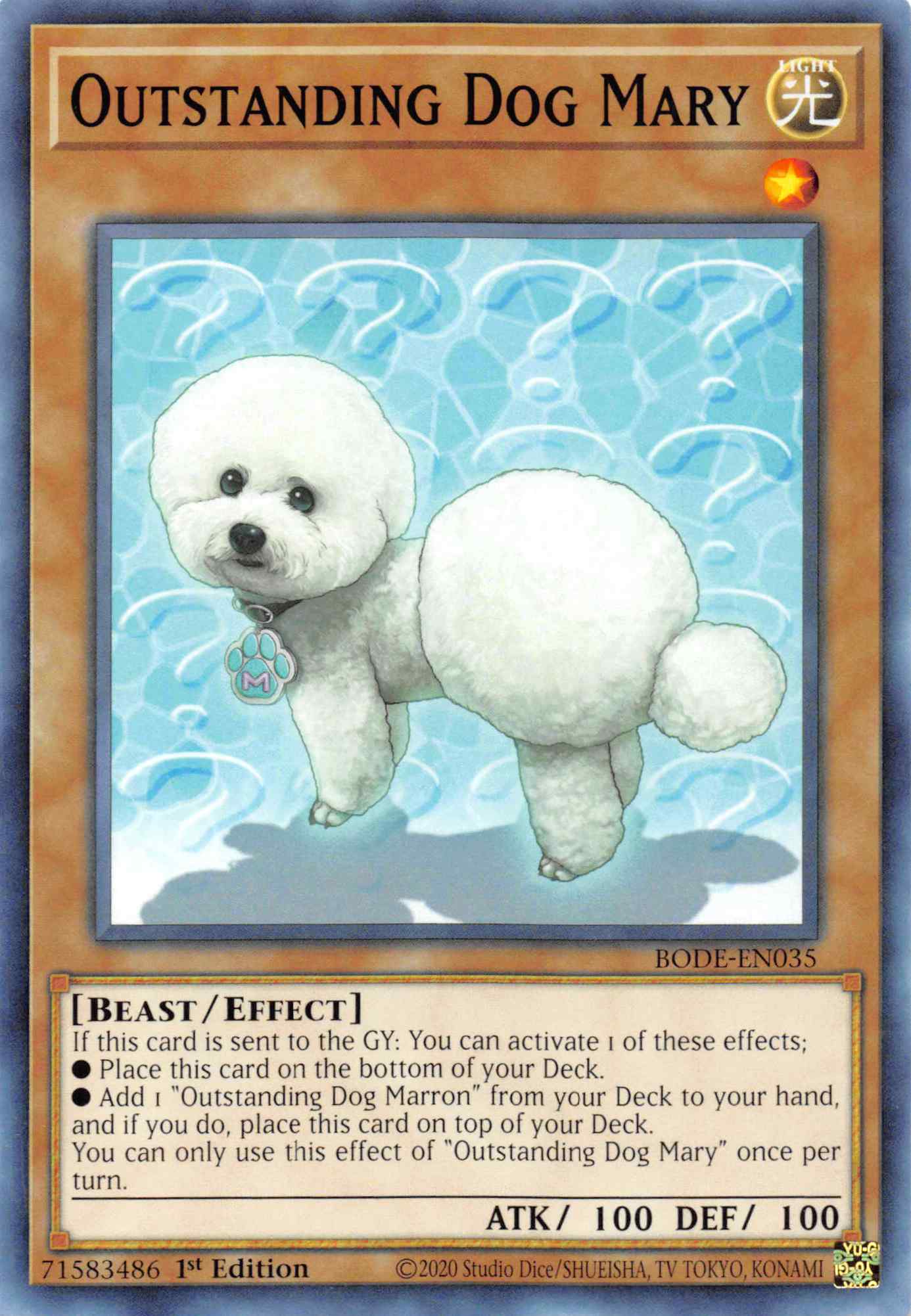 Outstanding Dog Mary [BODE-EN035] Common | Good Games Morley