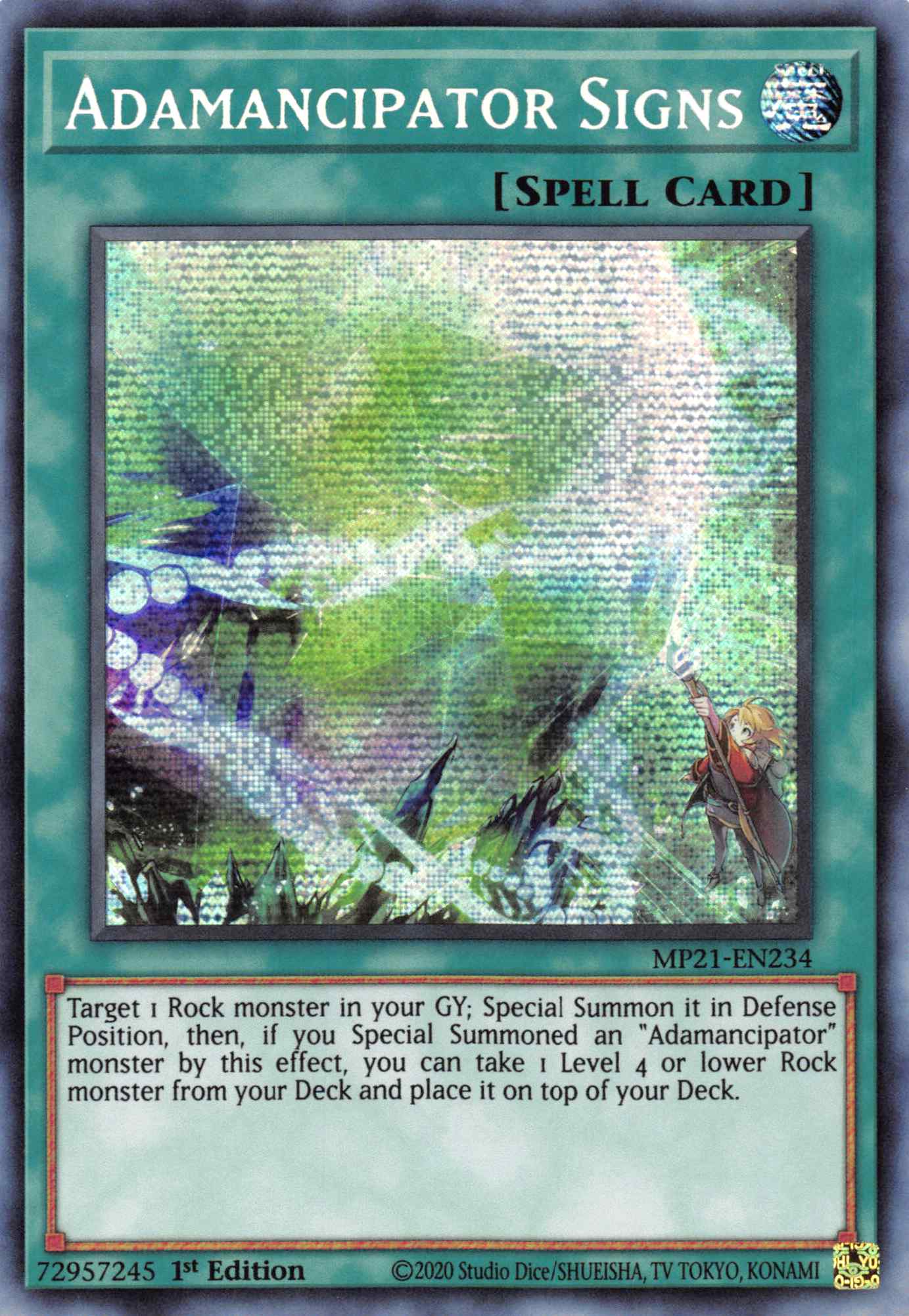 Adamancipator Signs [MP21-EN234] Prismatic Secret Rare | Good Games Morley