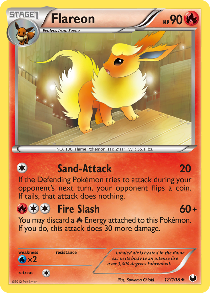 Flareon (12/108) [Black & White: Dark Explorers] | Good Games Morley
